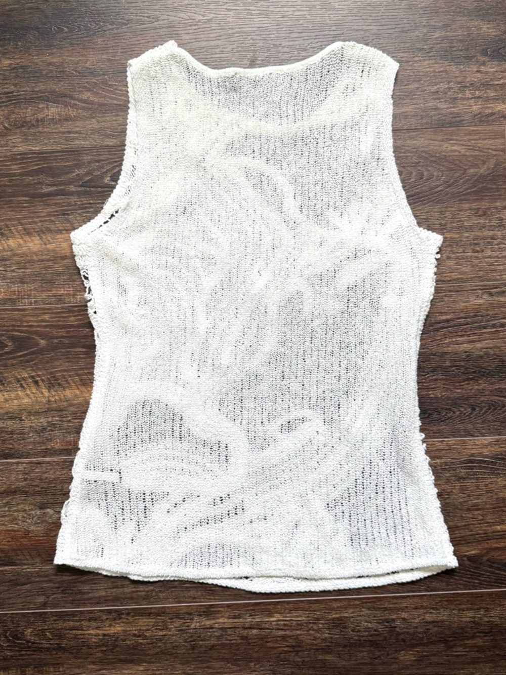 BOSTON PROPER White Crocheted Sleeveless Sweater Top S - Picture 5 of 6
